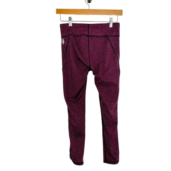 Free People Movement Women Infinity Cutout Crop Leggings Sz Small Heathered Pink - Picture 3 of 9